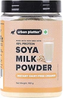 Urban Platter Soya Milk Powder, 150g (Soy-Based Dairy Alternative | Unsweetened | 49% Protein | Plant-Based | Non GMO)